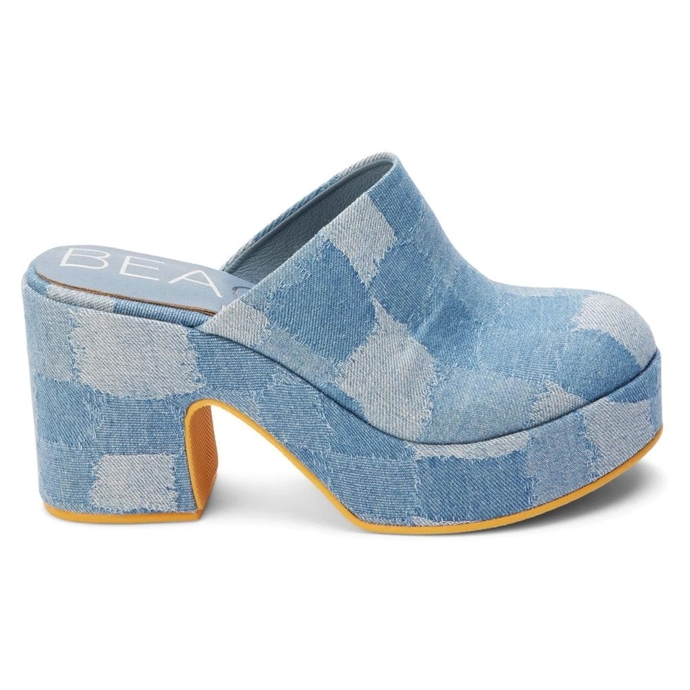 BEACH BY MATISSE Blue Denim Platform Mules Size 8 - Picture 3 of 7